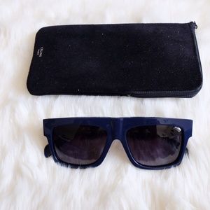 Celine ZZ Flat Top Polarized Navy Blue Sunglasses